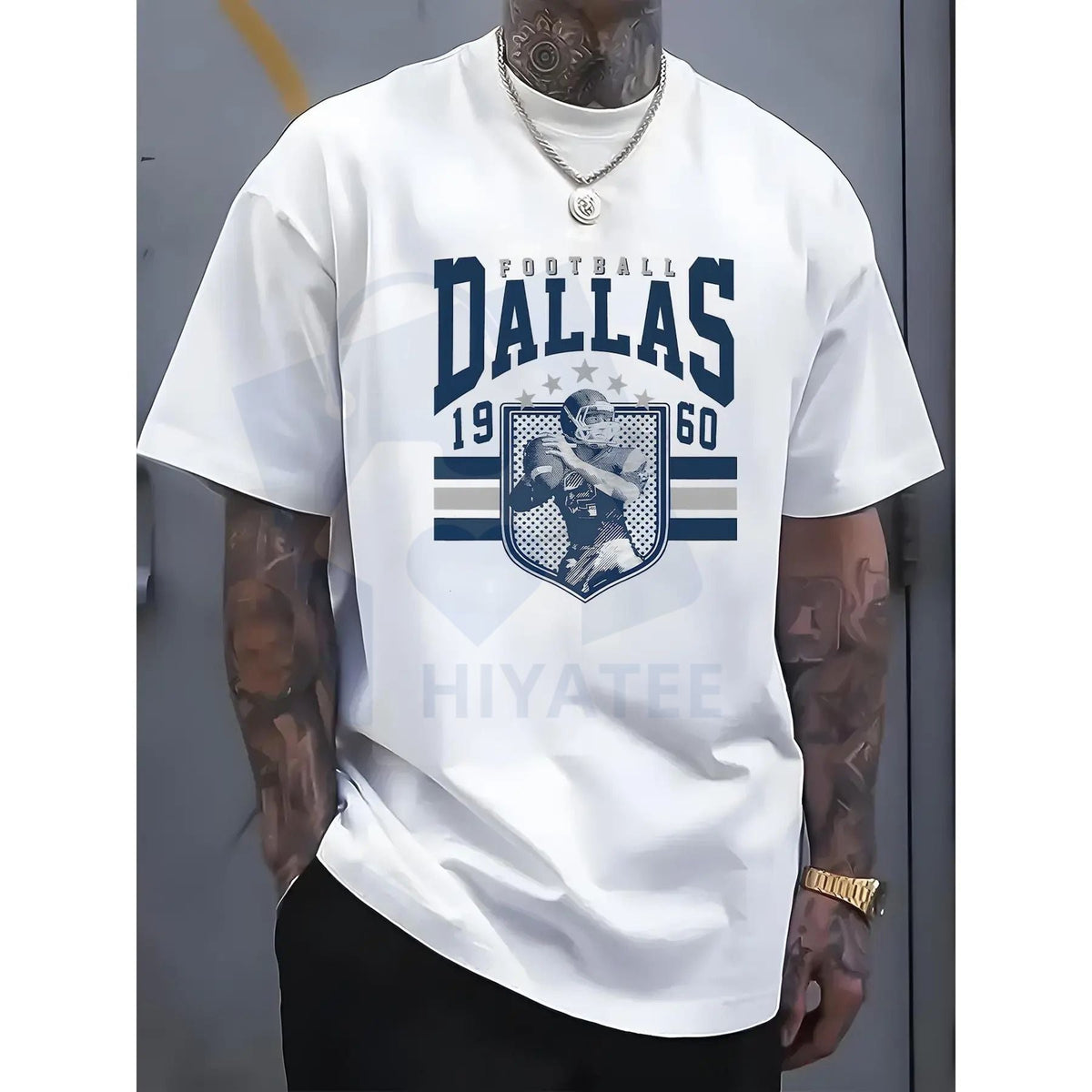 Dallas 1950s Football Graphic Men's T-Shirt – Cotton Crew Neck Sports Fan Tee