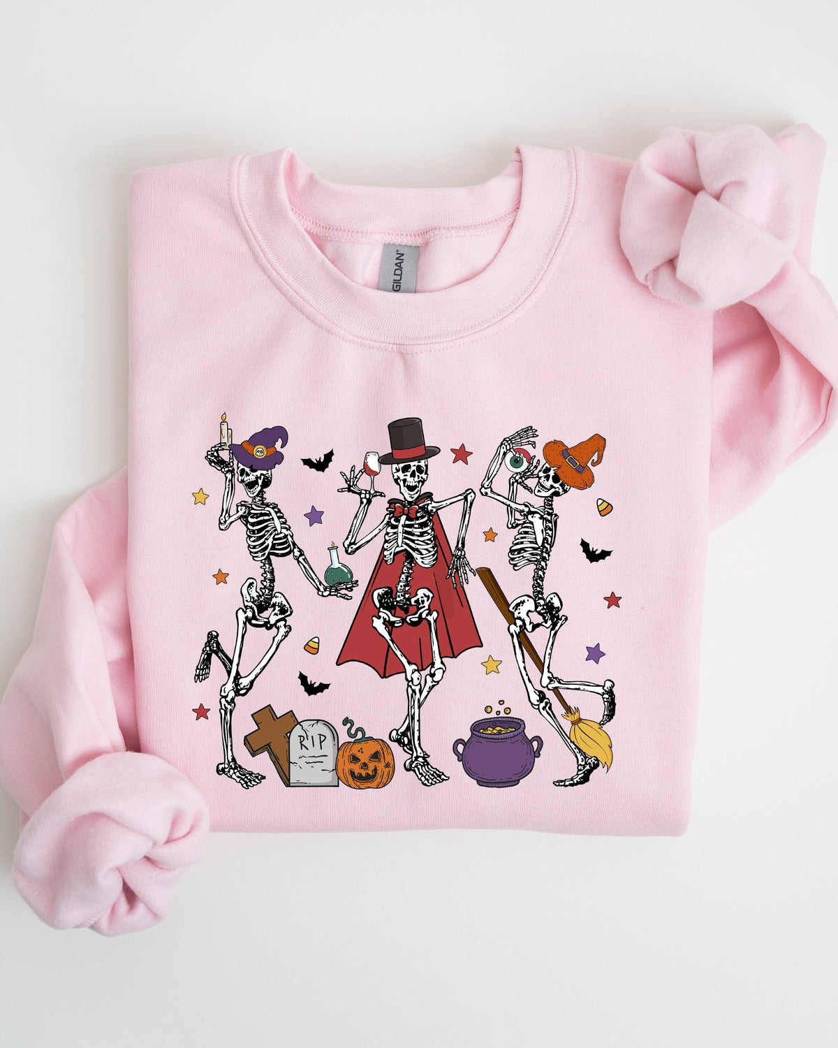 Dancing Skeleton Halloween Party Trick Or Treat Cute Fun Spooky Vibe Collective Sweatshirt