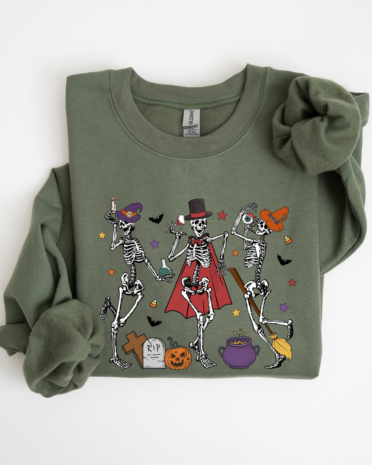 Dancing Skeleton Halloween Party Trick Or Treat Cute Fun Spooky Vibe Collective Sweatshirt