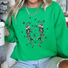 Dancing Skeletons Retro Christmas Festive Skeleton Dance Motif Winter Holiday Illustration Sweatshirt
