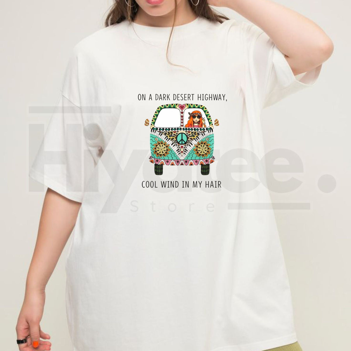 "Dark Desert Highway" – Vibrant Bohemian Hippie Bus Plus Size Top