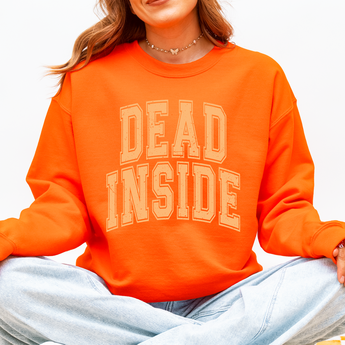 Dead Inside Mood Halloween Vibes Autumn Night Fashion Statement Cozy Graphic Edition Sweatshirt