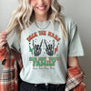 Deck The Halls And Not Your Family Fa La La Retro Christmas Skeleton Rock Comfort Colors Tee