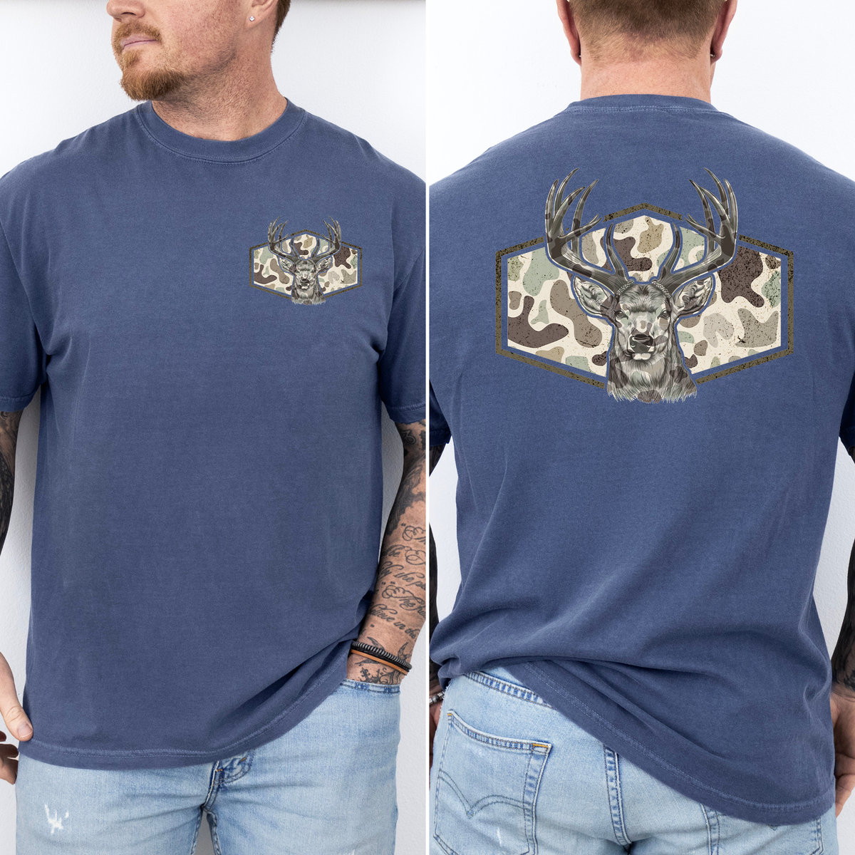 Dad's Camouflage Deer Hunting Outdoorsman Old School Style Trail Boss Comfort Colors Tee
