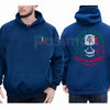 Dirty Hands Clean Money Mexican Flag Skull 2-Sided Hoodie – Hard Work Ethic & Heritage Pullover, Unisex Chicano Streetwear