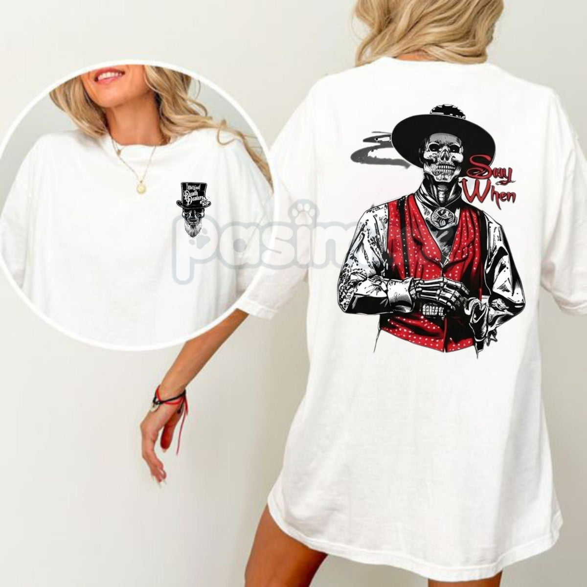 Doc Holliday "Say When" Zombie T-Shirt - Old West Death Dealers Collection, Tombstone Ghost Town Cowboy Shirt