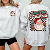 Don't Stop Believin' Santa Christmas Checkered Vintage Inspired Retro Sweatshirt