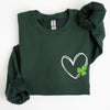 Double Heart With Shamrock Irish Love Symbol For St Patrick's Day Festive Graphic Emblem Sweatshirt