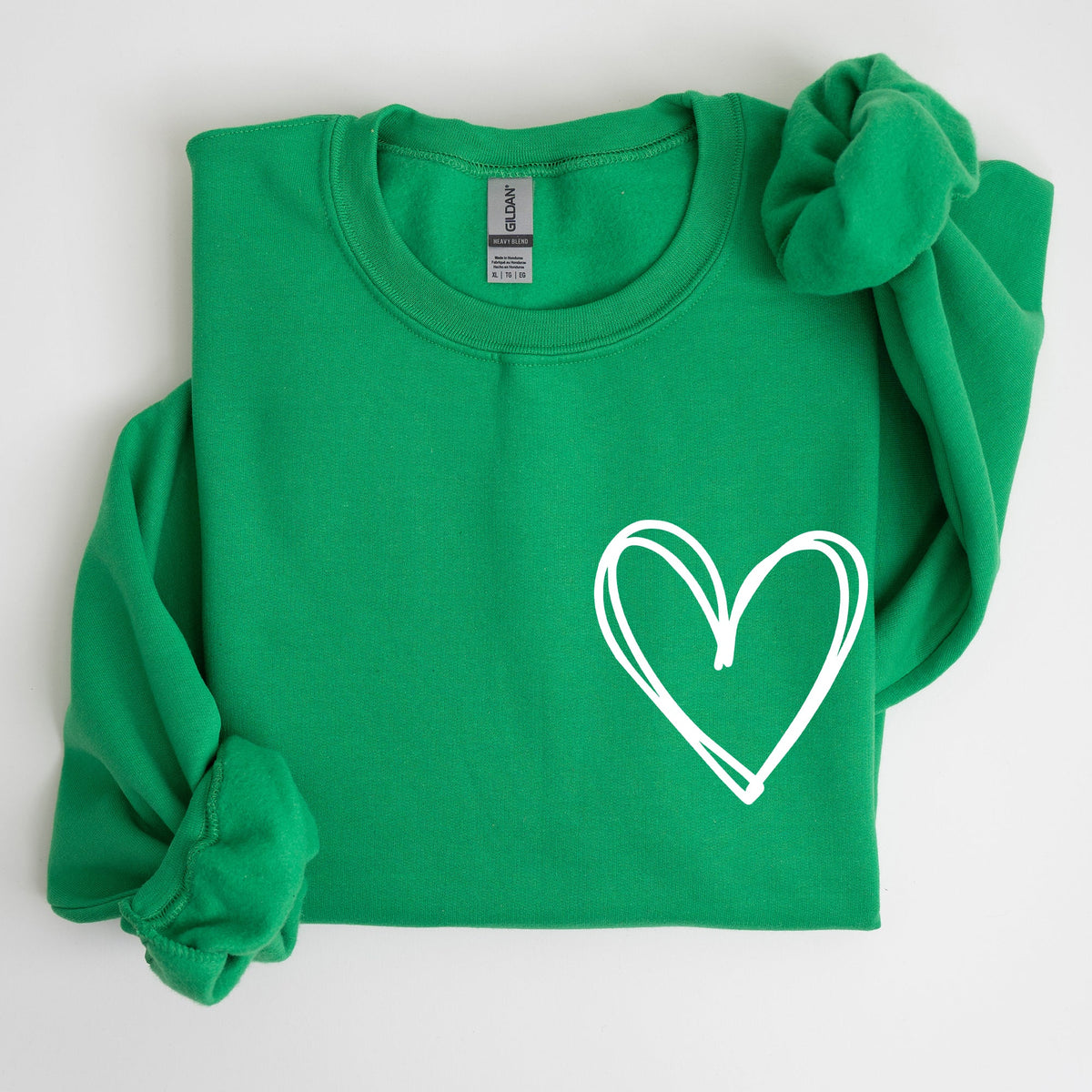 Double Heart Pocket Print St Patrick's Day Celebration Seasonal Cozy Soft Sweatshirt