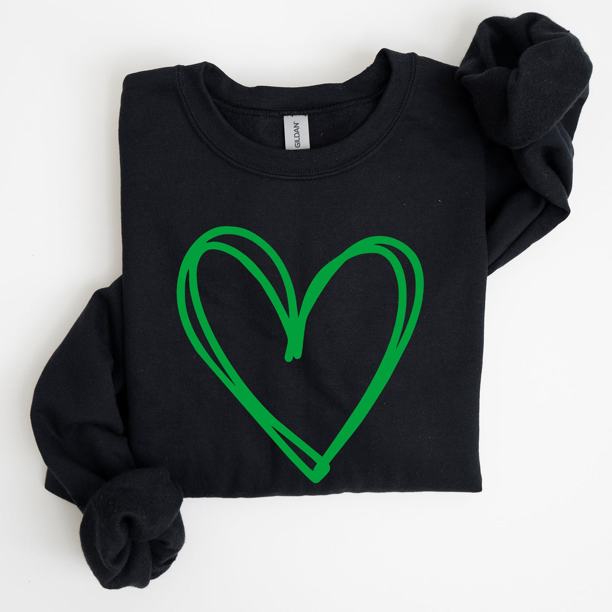 Double Heart St Patrick's Day Graphic Cozy Fleece Edition Premium Heathered Warm Sweatshirt