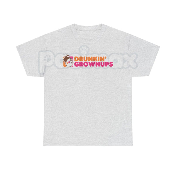 "Drunkin’ Grownups" Sarcastic Drinking T-Shirt - Viral Adult Humor Graphic Tee, Funny Parody Coffee Logo Shirt, Premium Heavyweight Relaxed Fit Top, Party & Brunch Gift for Her & Him, Comedy Slogan Weekend Tee