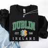 Dublin Leprechaun Faux Glitter St Patrick's Day Shamrock Clover Graphic Sweatshirt