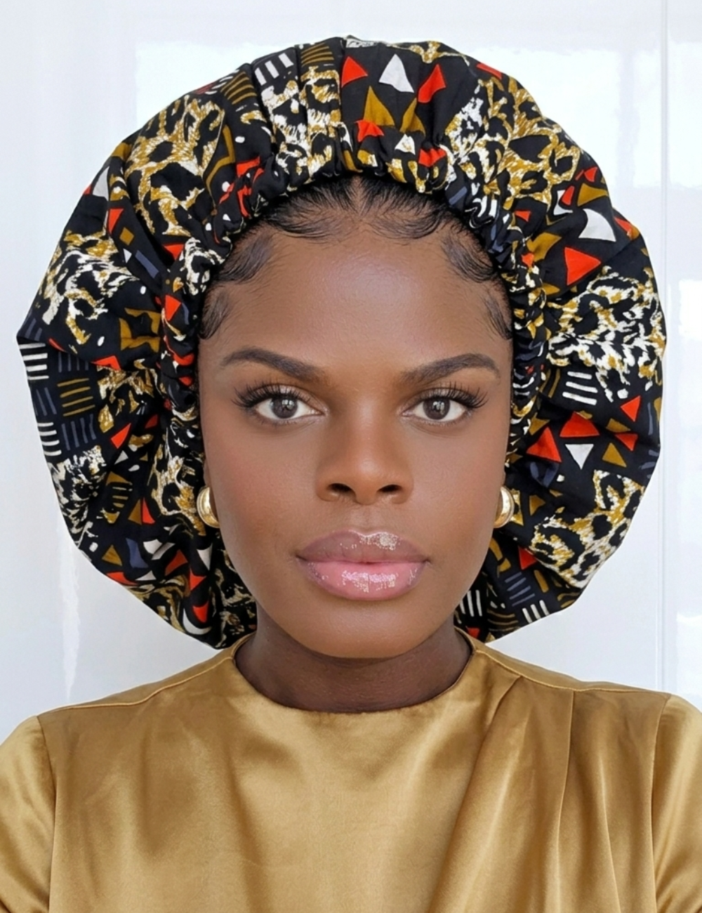Duma Mbili 2XL Kente Silk Lined African Print Bonnet