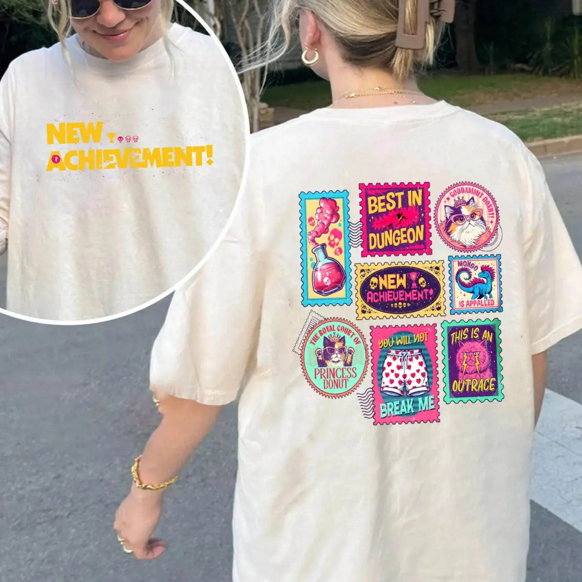 Dungeon Crawler Carl & Princess Donut T-Shirt - Funny LitRPG Fan Apparel, New Achievement Tee