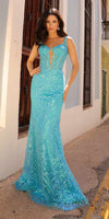 Nox Anabel E1274 Long Sequin Embroidered Applique Evening Gown