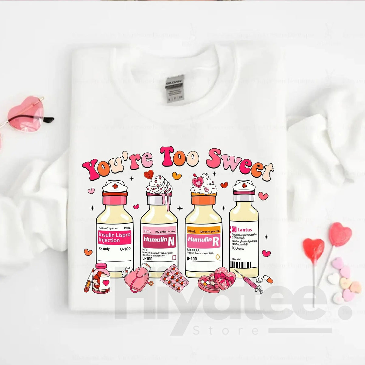 ER & ICU Nurse Valentine’s Day Shirt: Cute Insulin Diabetes Nursing Crewneck