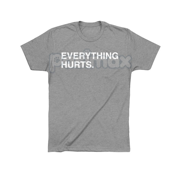 "EVERYTHING HURTS" Funny Graphic Tee - Workout & Chronic Pain Sarcastic Statement Shirt, Unisex Humor Apparel