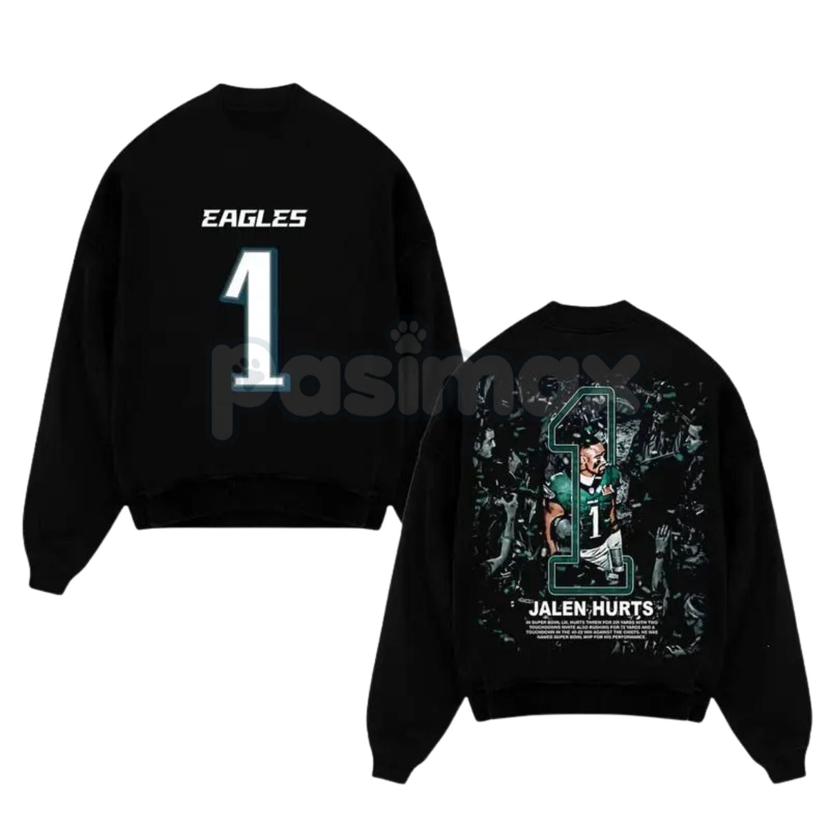 Eagles Nation Jalen Hurts "Fly Eagles Fly" Game Day Cotton Sweatshirt – Premium Fan Apparel