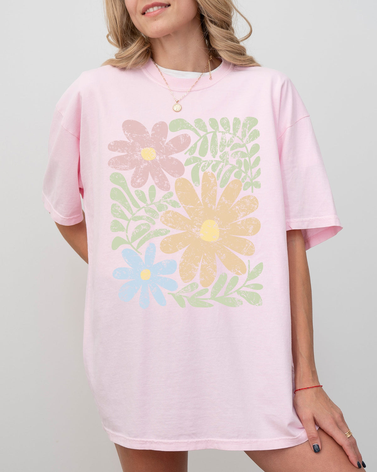 Earthy Gorgeous Abstract Flowers Boho Floral Design Summer Vibes Gardening Festival Nature Comfort Colors Tee