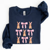 Whimsical Easter Bunnies With Pink Bows Coquette Soft Girl Era Sweatshirt