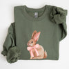 Easter Bunny Pink Bow Coquette Soft Girl Era Springtime Theme Cozy Cotton Sweatshirt