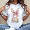 Easter Bunny Pink Bow T-Shirt – Casual Colorful Swirls Spring Festival Tee