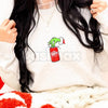 Embroidered Christmas Drink Sweatshirt – Festive Holiday Beverage Crewneck