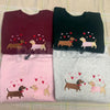 Embroidered Dachshund Valentine’s Day Sweatshirt – Cute Doxie Heart Crewneck