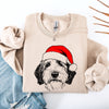English Sheepdog Santa Christmas Dog Lover Festive Portrait Holiday Spirit Sweatshirt