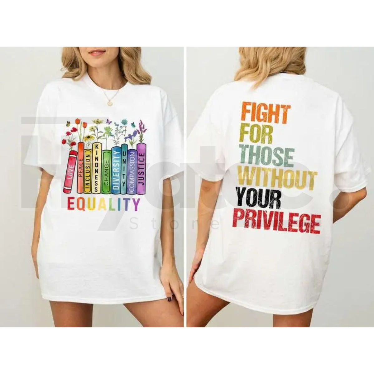 "Equality: Fight For Those Without Privilege" – Floral Human Rights Top