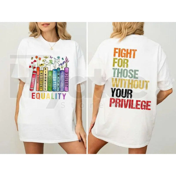 "Equality: Fight For Those Without Privilege" – Floral Human Rights Top