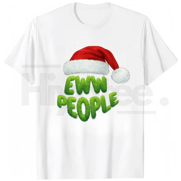 "Ewww People" Merry Christmas T-Shirt – Black Grinch-Inspired Holiday Design Men's Tee