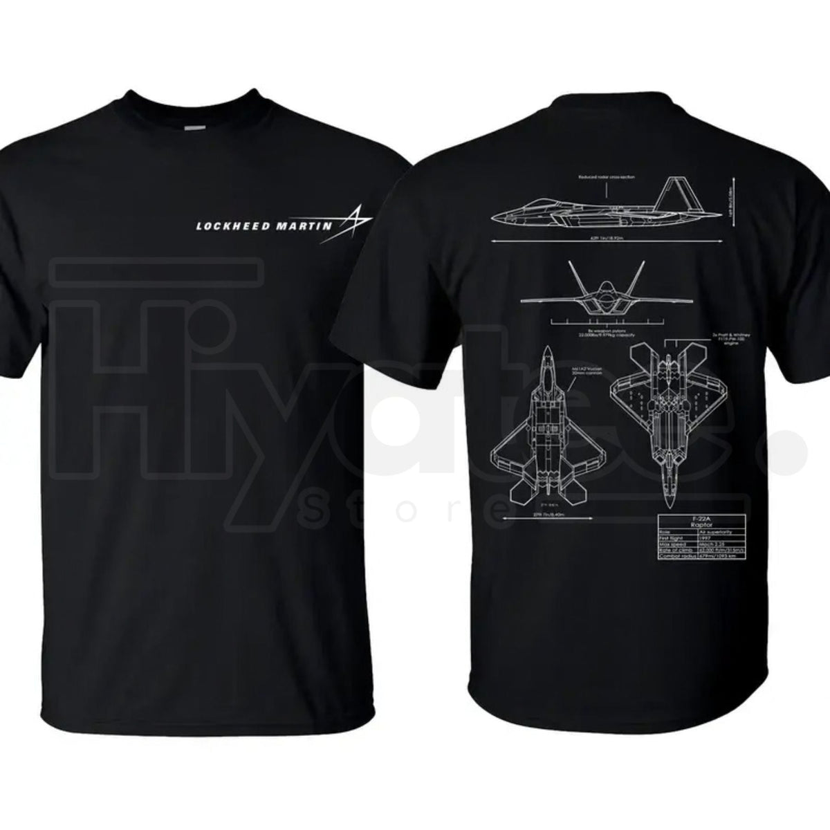 F-22 Raptor Blueprint T-Shirt – Vintage Aviation Graphic Tee, Military Aircraft Enthusiast