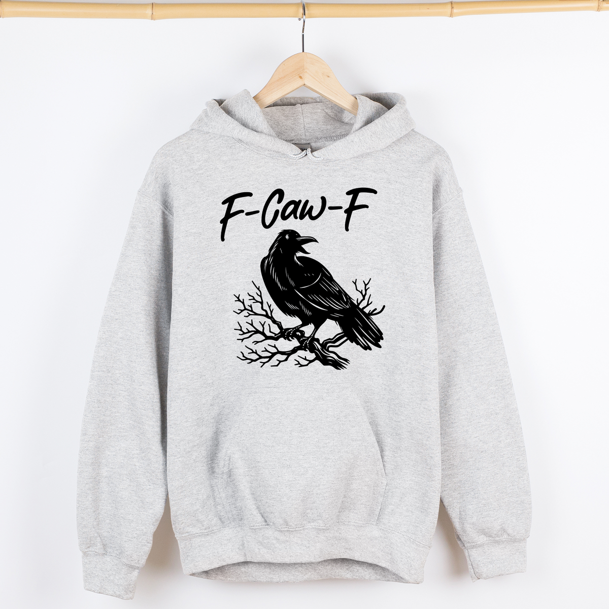 F Caw F Raven And Crow Gothic Halloween Witch Spooky Dark Midnight Velvet Nightfall Enchanted Graphic Hoodie