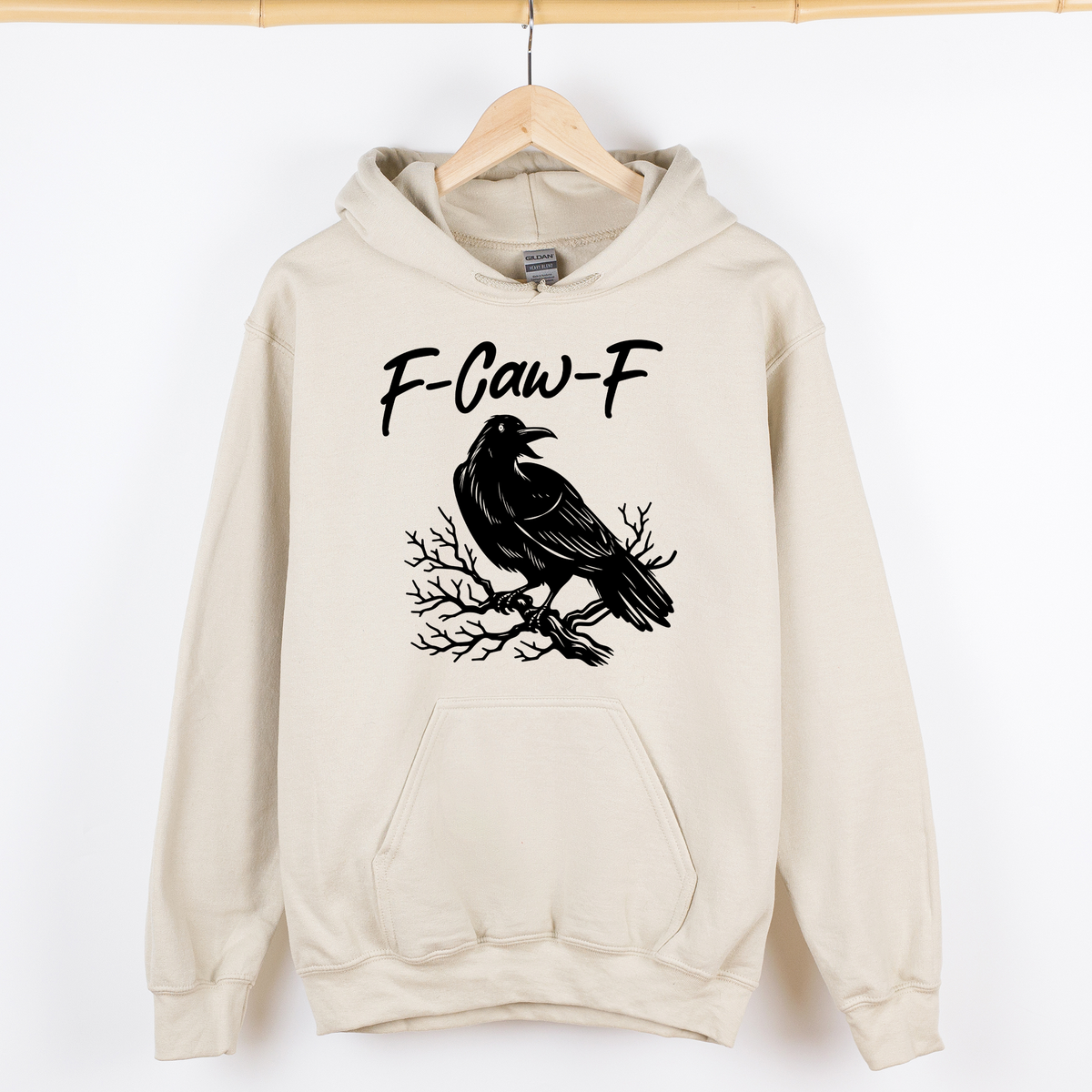 F Caw F Raven And Crow Gothic Halloween Witch Spooky Dark Midnight Velvet Nightfall Enchanted Graphic Hoodie