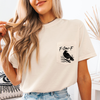 F Caw F Raven Crow Gothic Halloween Witch Spooky Dark Humor Crude Crass Laughs Pocket Vibe Comfort Colors Tee