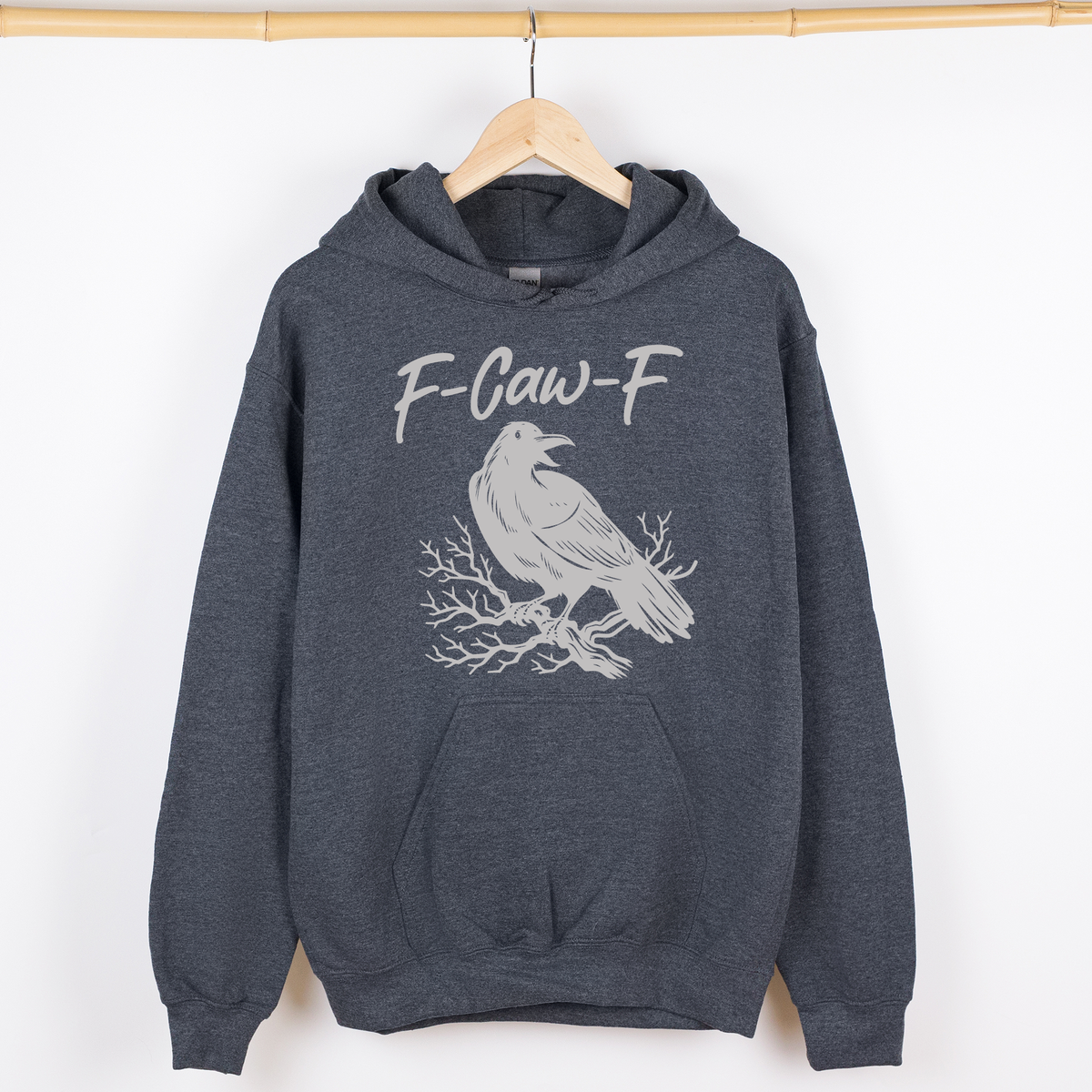 F Caw F Raven And Crow Gothic Halloween Witch Spooky Dark Midnight Velvet Nightfall Enchanted Graphic Hoodie