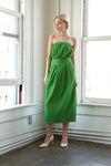 IN DOLLY WE TRUST WOVEN MIDI DRESS