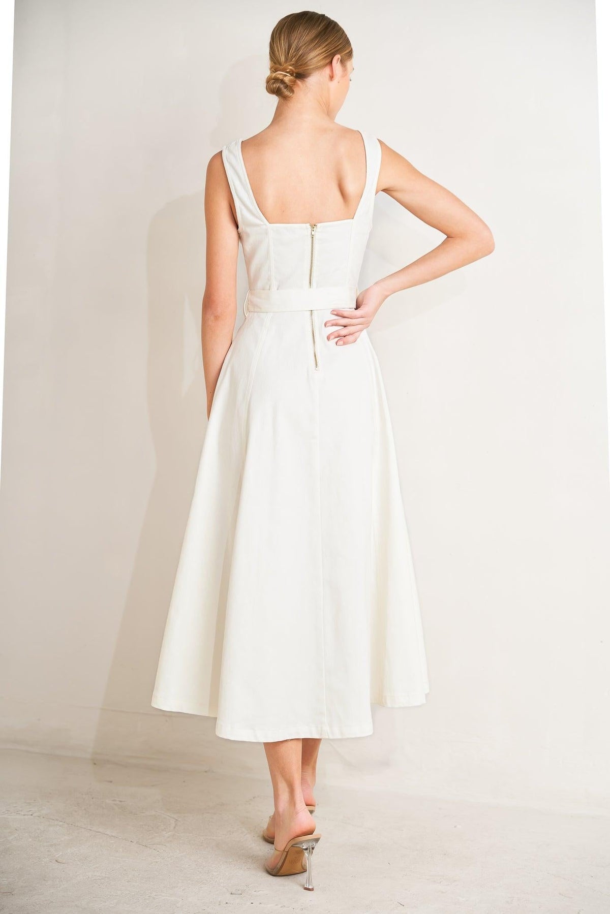 BELLA PORTOFINO WOVEN MIDI DRESS