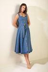 PRETTIEST BEHAVIOR DENIM MIDI DRESS