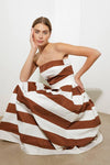 EVERYDAY HUSTLE RUST WOVEN MIDI DRESS
