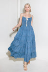 ETERNAL DESIRE DENIM MIDI DRESS