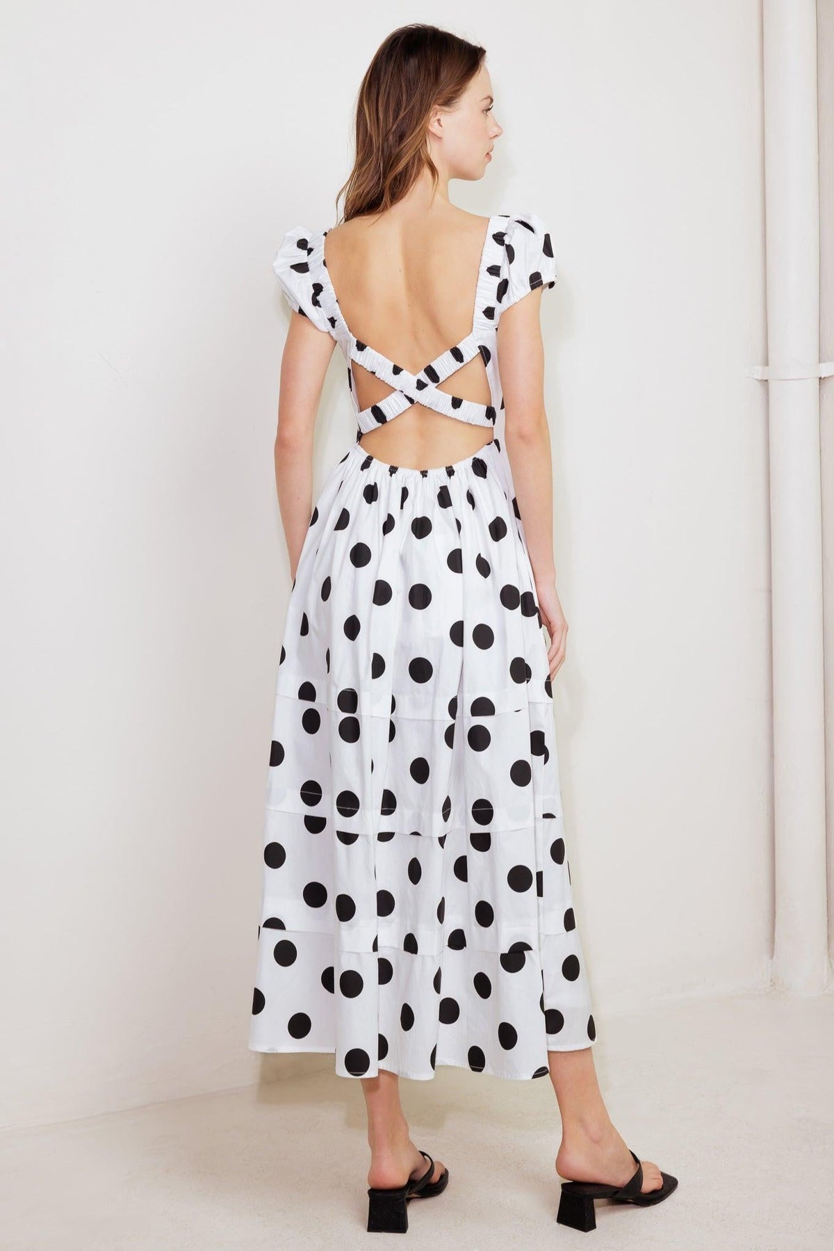 EFFORTLESS DAYS WOVEN MIDI DRESS