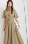 TERRACOTTA TRAIL WOVEN MIDI DRESS