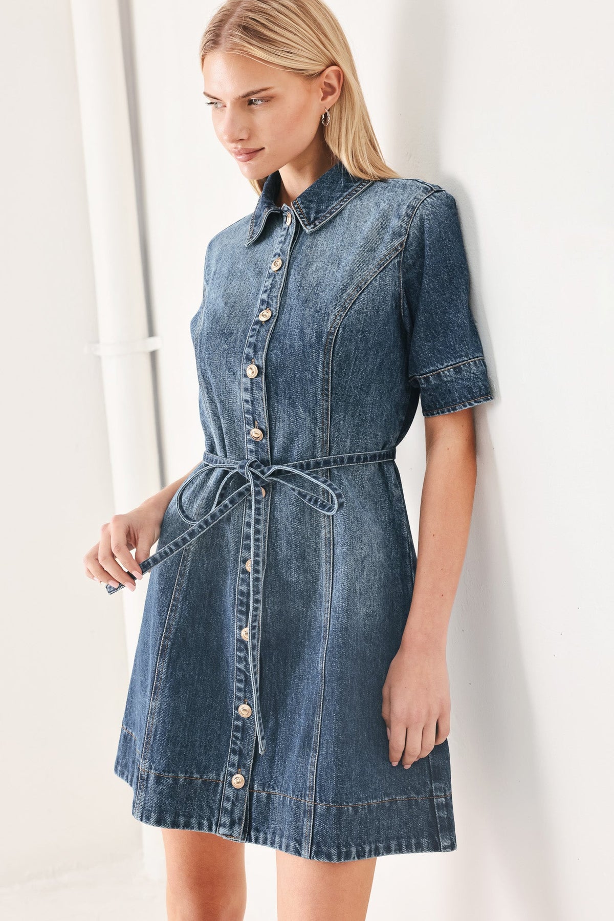 POWER IN DENIM MINI DRESS