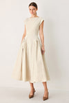 POLISHED OCCASION WOVEN MIDI DRESS