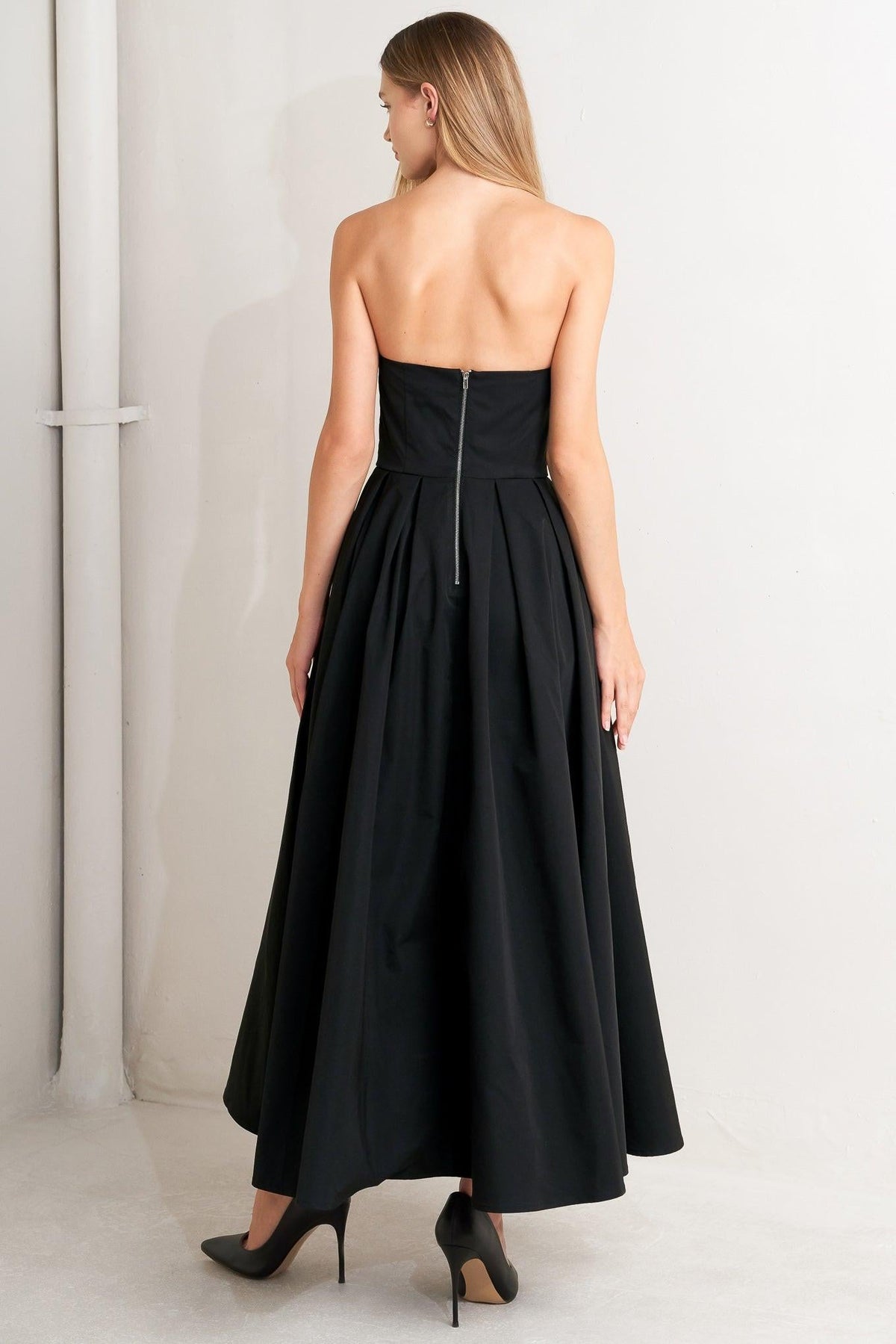 GALA NOIR WOVEN MIDI DRESS