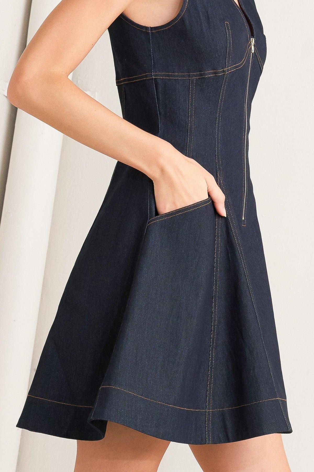 FRESH EDIT DENIM MINI DRESS