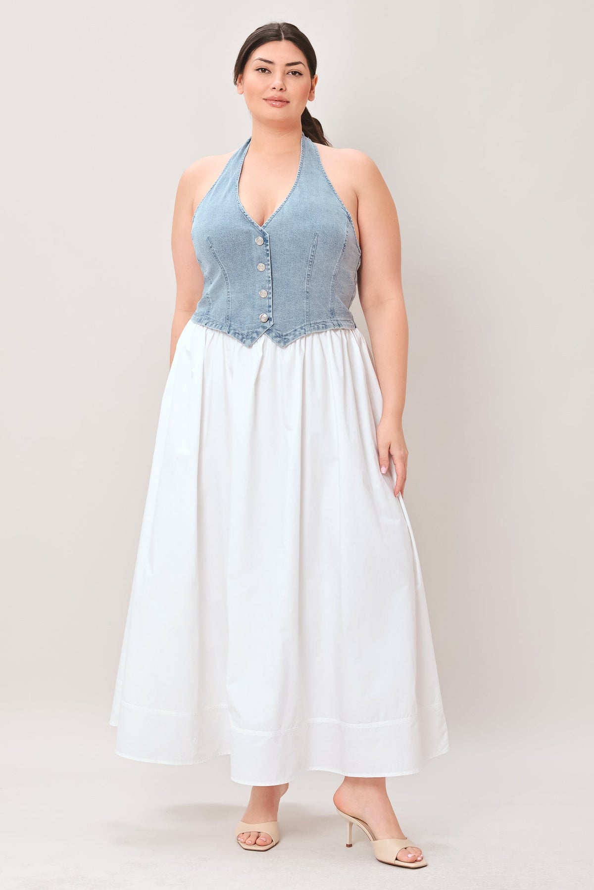CITY TO COAST WOVEN MIDI DRESS