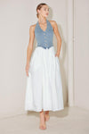 CITY TO COAST WOVEN MIDI DRESS